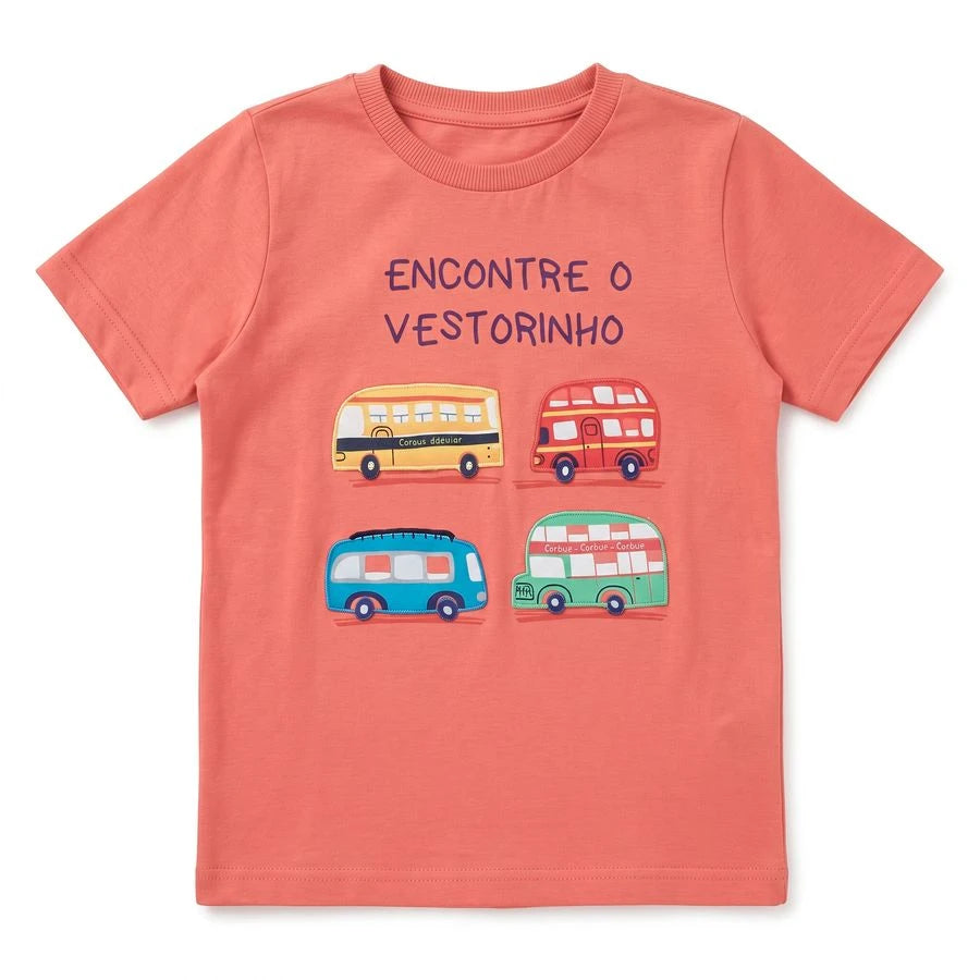 CAMISETA E LIVRO DIA DAS CRIANCAS CARROS MANGABA
