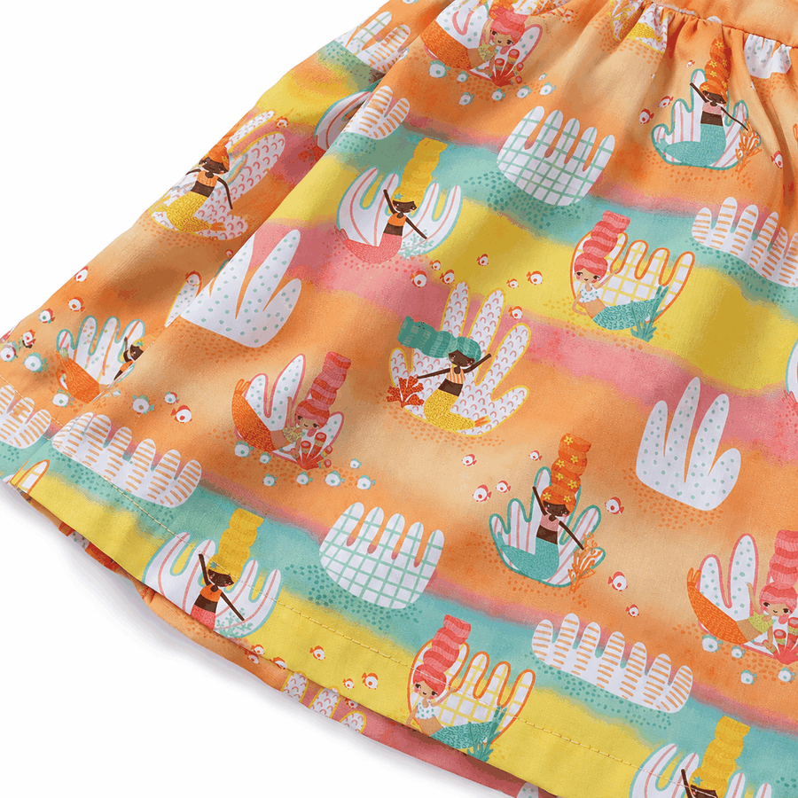 VESTIDO FEM DIVERSAO NO FUNDO DO MAR LARANJA