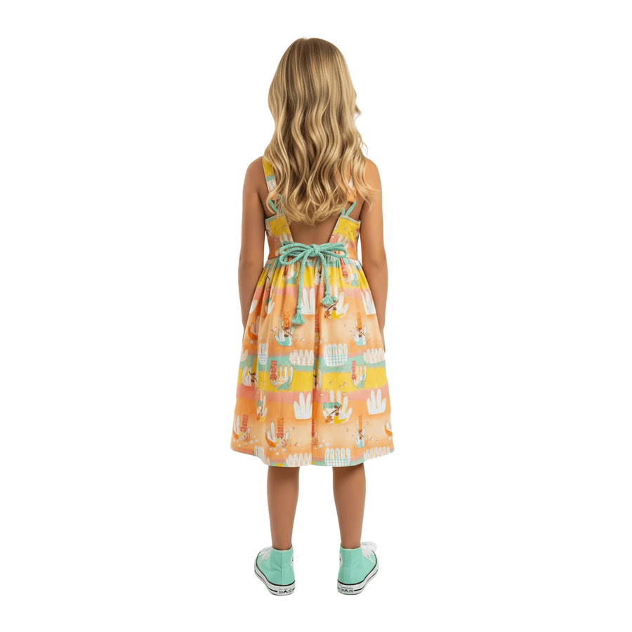VESTIDO FEM DIVERSAO NO FUNDO DO MAR LARANJA