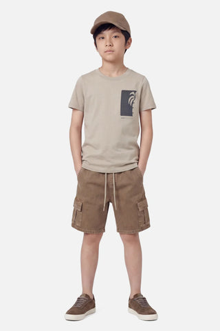 CAMISETA ARAMIS INF MC ESTAMPA COQUEIRO CAQUI