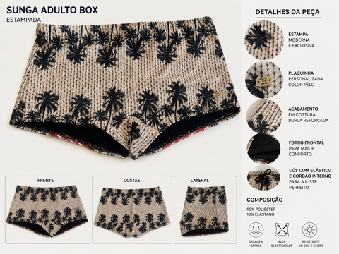 SUNGA ADULTO BOX ESTAMPADA ESTAMPADO