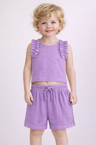 CONJ FEM REG BAB E SHORT CANEL LUREX VIOLETA CLARO