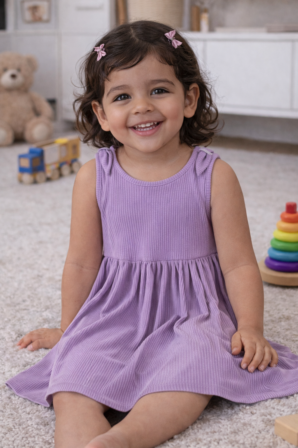 VESTIDO SM DET LACO ALCA LUREX VIOLETA CLARO