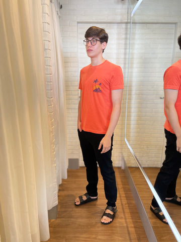 CAMISETA MC SLIM STONE COQUEIRO AQUARELA LARANJA TANGERINA