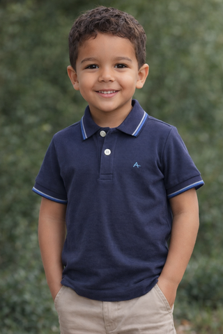 POLO MAS MC ARAMIS INF BASICA 4 FRISOS NAVY/NAVY