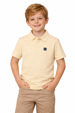 POLO CKJ KIDS MAS MC PREMIUM AMARELO MANTEIGA