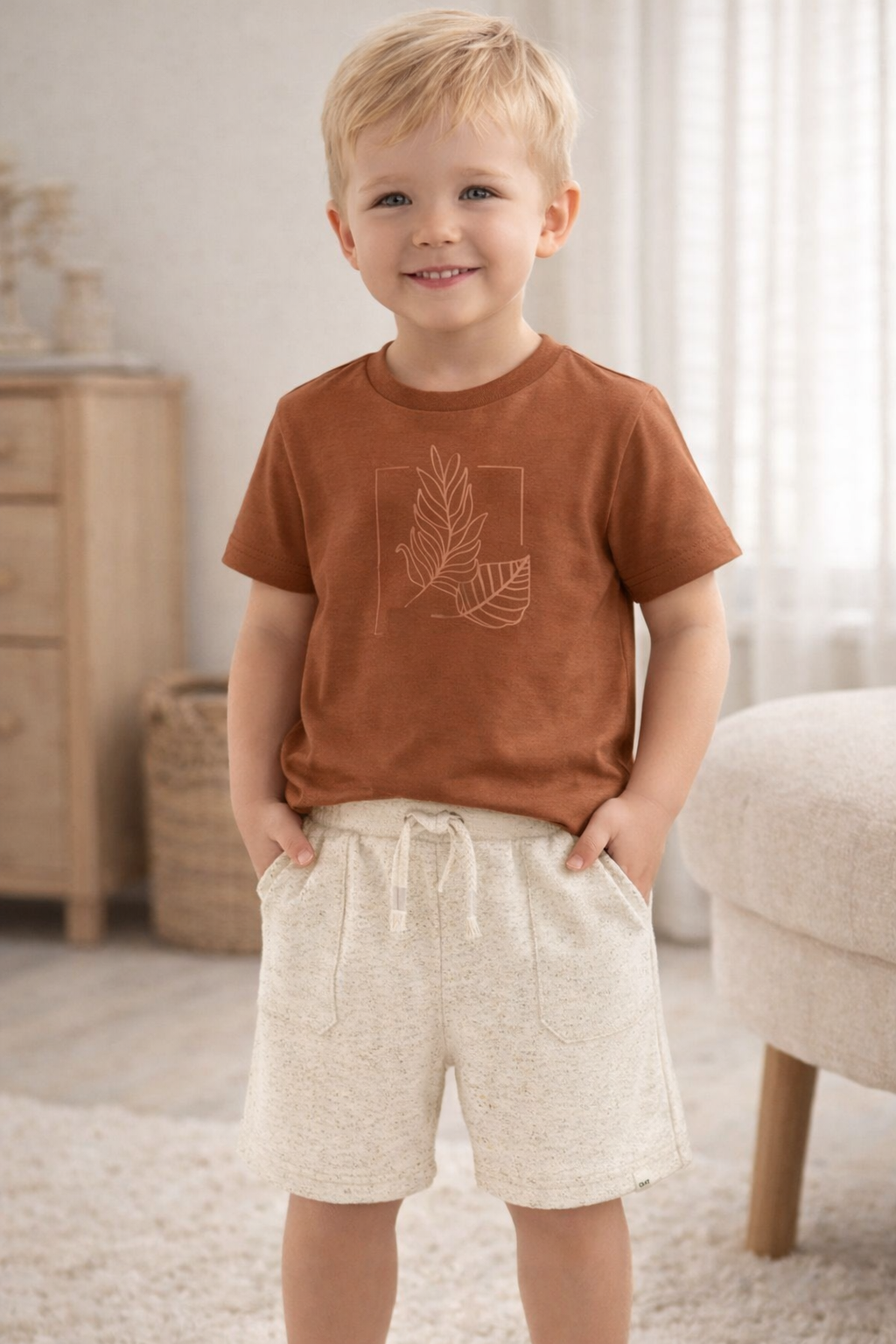 CONJ MAS CAM RESPECT NATURE E BERM LINHO MARROM