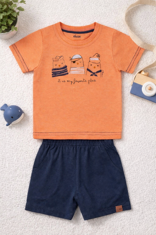 CONJ MAS CAM MY FAVORITE PLACE E BER MLT LARANJA