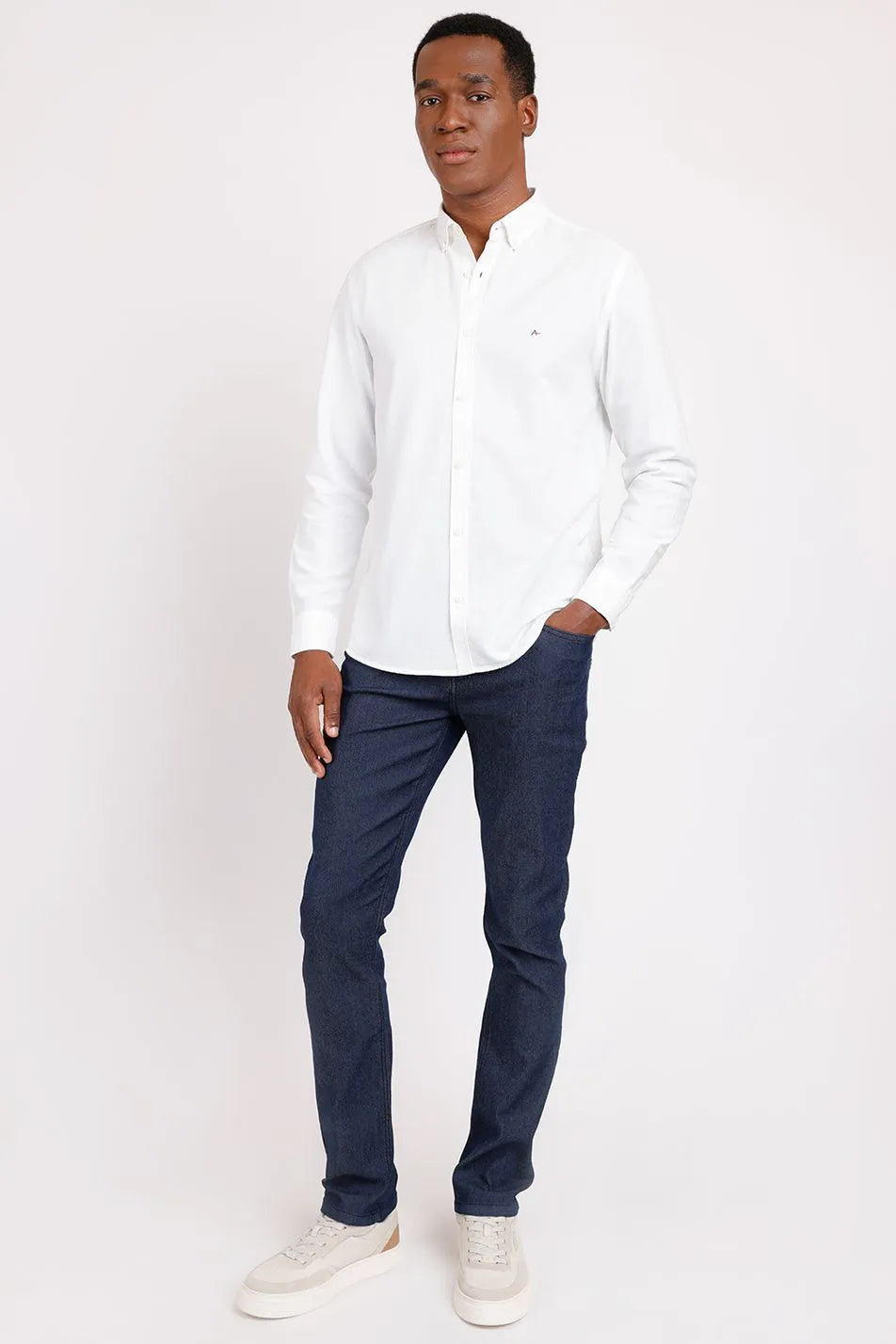 NOVO CAMISA ML MAS SLIM OXFORD BUTTON DOWN BRANCO