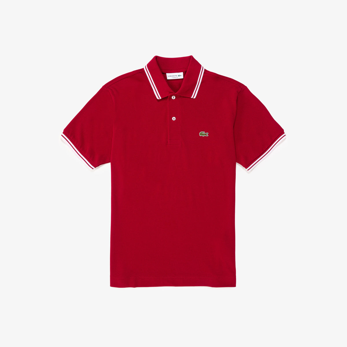 POLO MASC MC DET GOLA LACOSTE BORDO 338