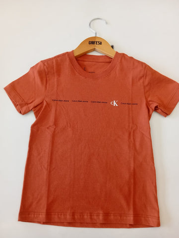 CAMISETA KIDS MAS LOGO CALVIN KLEIN CK LARANJA