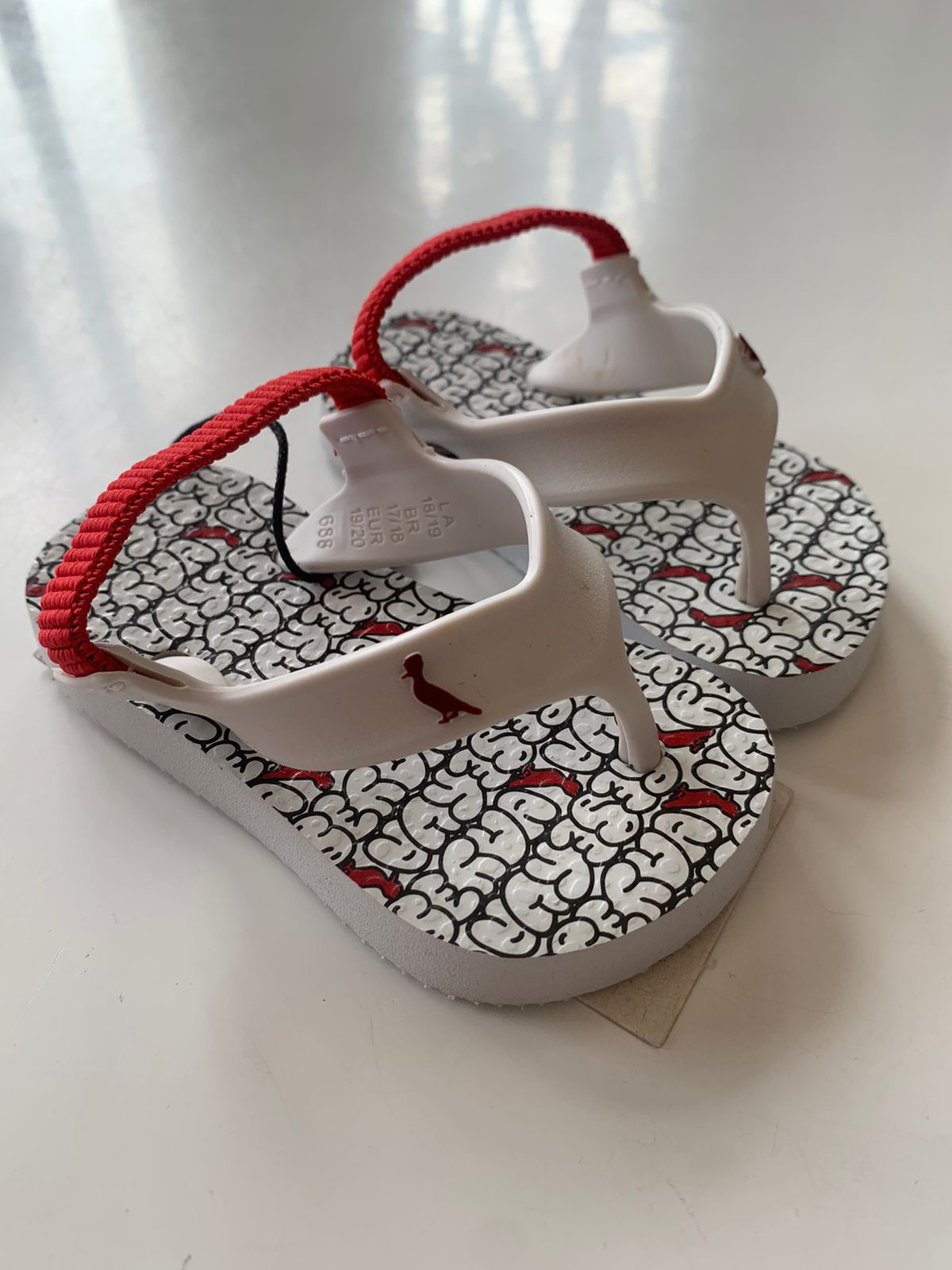 CHINELO RSV MINI BB MAS BOMB BRANCO/VERMELHO