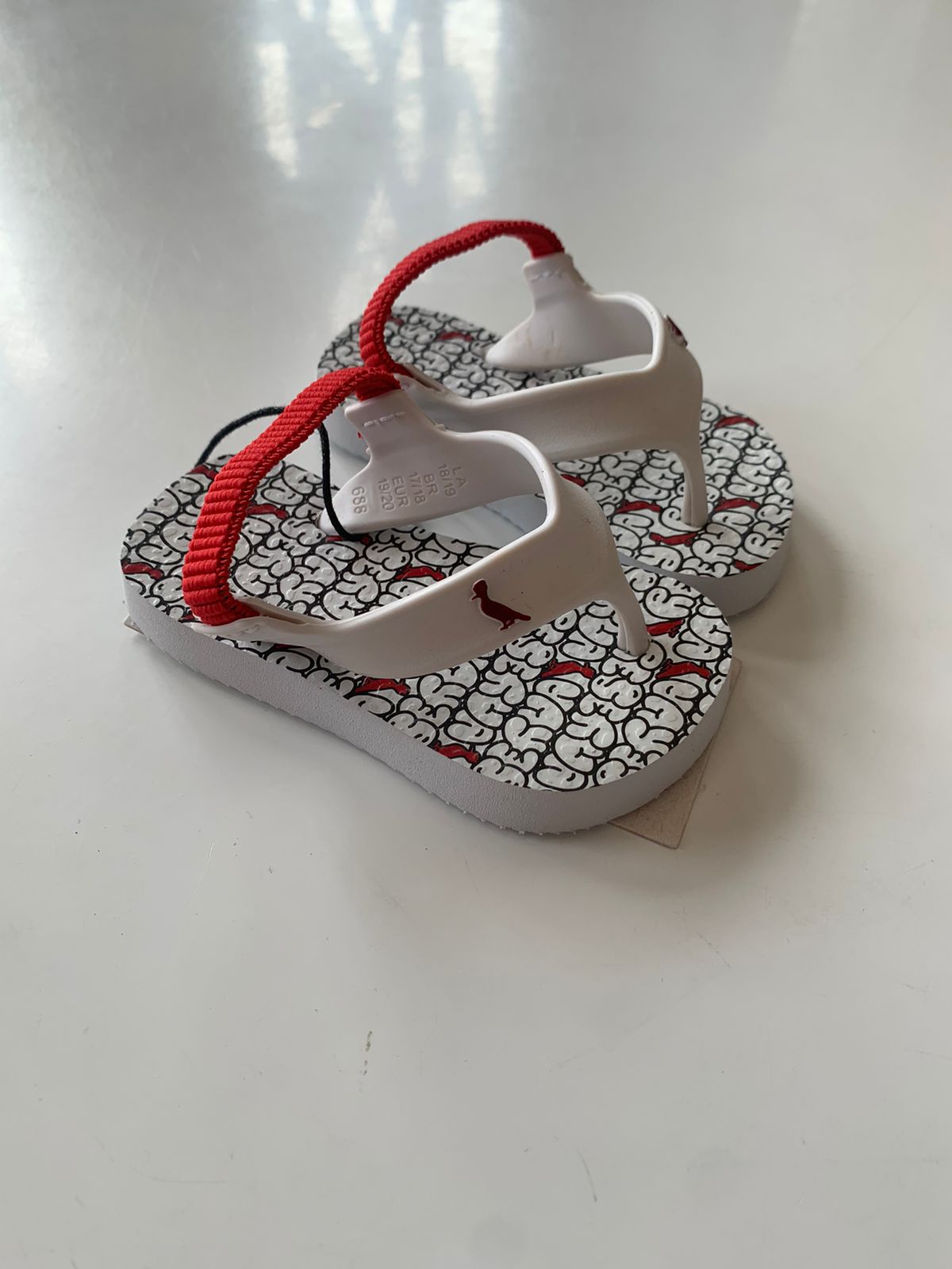 CHINELO RSV MINI BB MAS BOMB BRANCO/VERMELHO