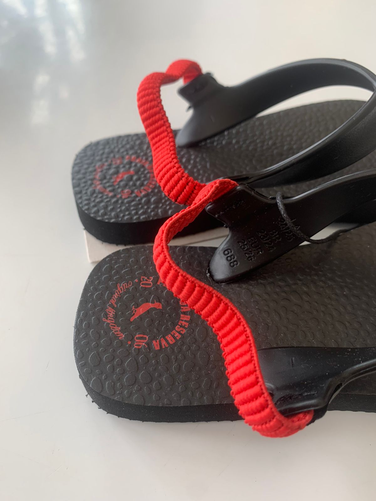 NOVO CHINELO RSV MINI BB RESERVA BEACH PRETO/VERMELHO