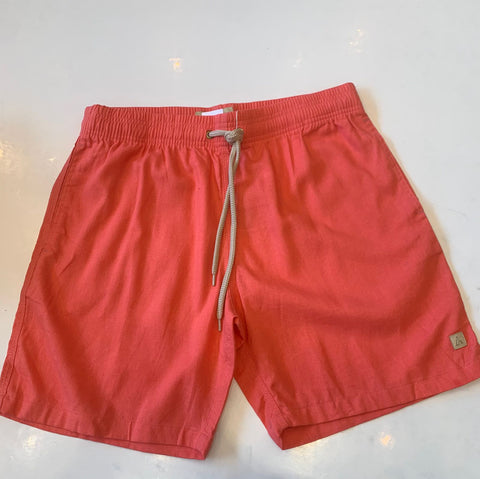 NOVO SHORT LINHO MASC LISO CORAL