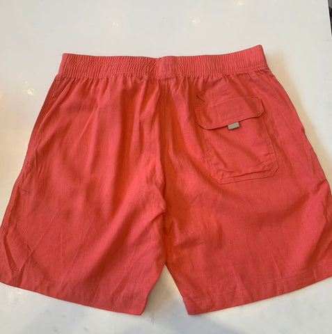 NOVO SHORT LINHO MASC LISO CORAL