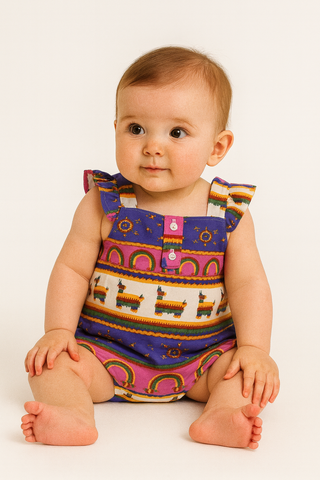 MACAQUINHO BEBE FEM FIESTA FABULA ESTAMPADO