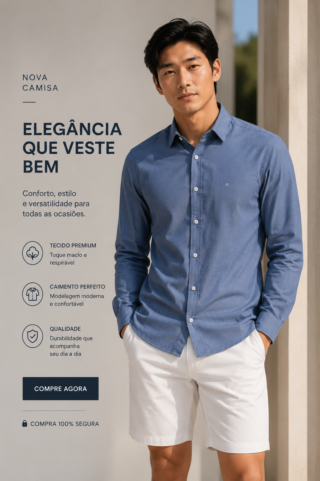 CAMISA MAS ML ARAMIS FIL A FIL ANTILIA AZUL CLASSICO